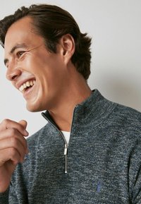 Next MARL ZIP NECK JUMPER - Pulóver - navy blue
