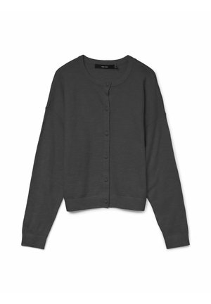 Kulfærget, cropped cardigan med lange ærmer, rund hals, frontlukning med knapper og ribbet kant. Lavet af blødt materiale.
