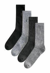 STAG EMBROIDERED HEAVYWEIGHT 4 PACK - Calze - grey twisted