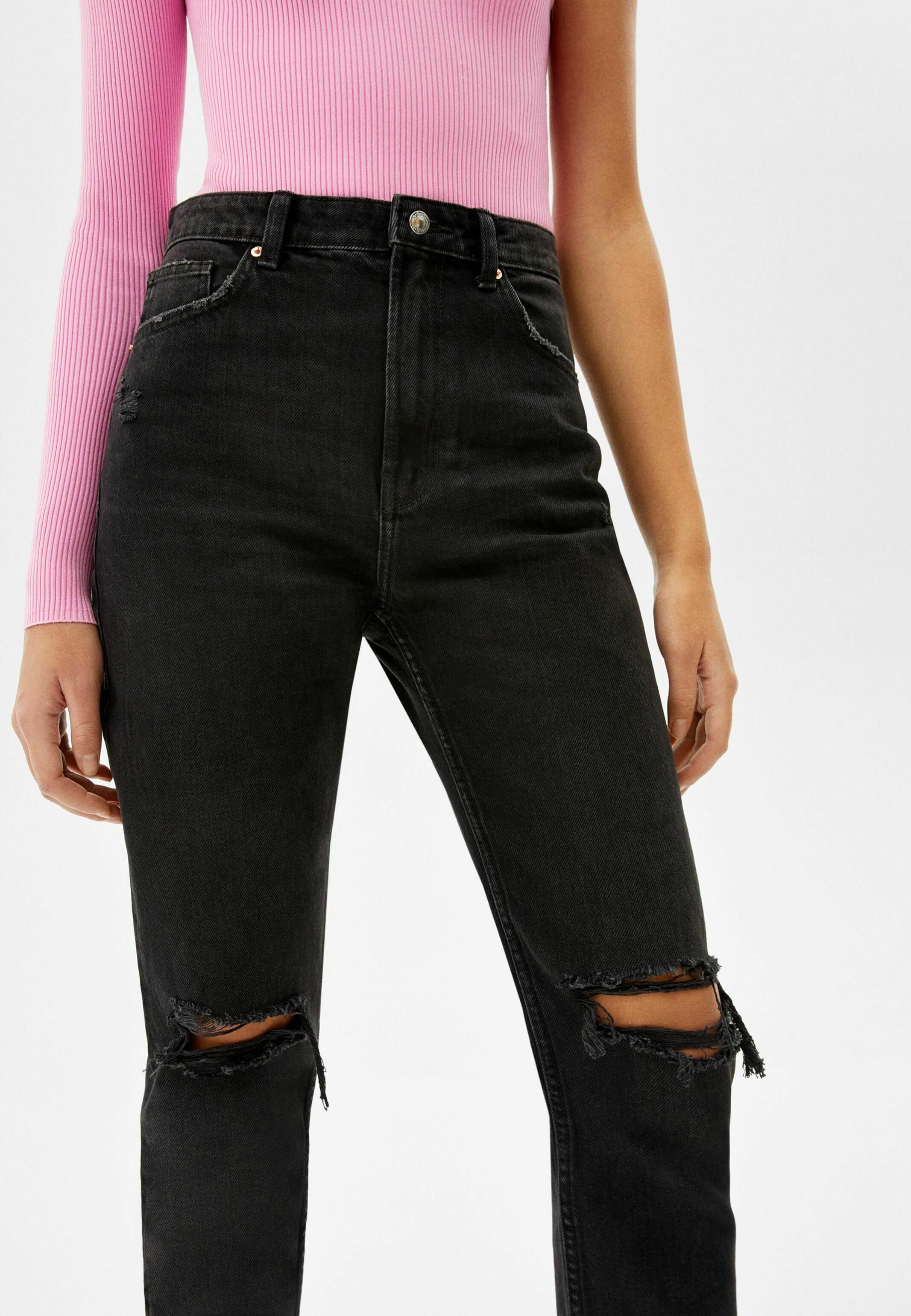 Bershka RIPPED - Straight leg jeans 