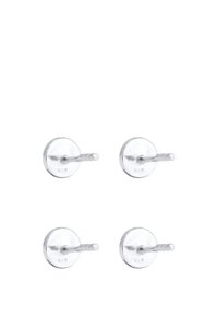 Cercei din argint sterling, design circular, finisaj lucios, cu posturi drepte. Marcati cu "925" pentru puritatea argintului.