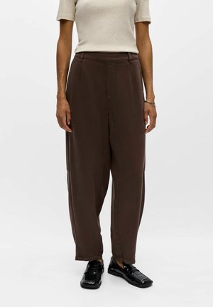 Object TROUSERS RELAXED BARREL - Wide Leg - seal brown