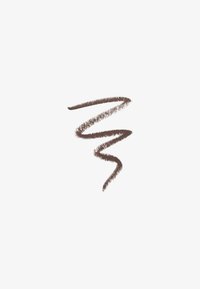 Dark brown, textured zigzag line on a plain white background resembling a soft pencil or charcoal stroke.
