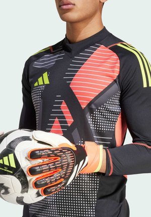 PREDEDATOR GLOVE MTC FINGERSAVE - Guanti da portiere - black   solar red   solar yellow