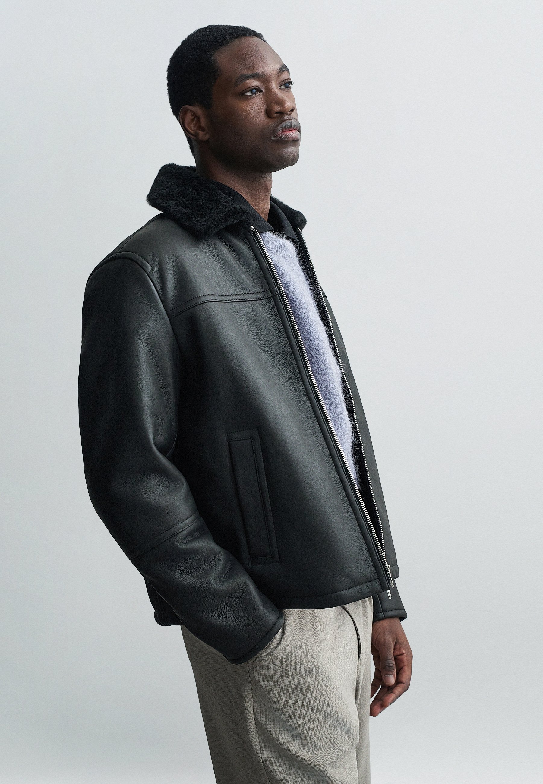 Filippa K JACKET - Lederjacke - black/schwarz - Zalando