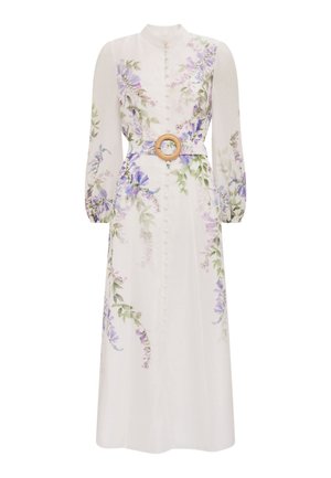 Forever New, SHERIDAN PLACEMENT MIDI - Φόρεμα πουκάμισο - white/blue