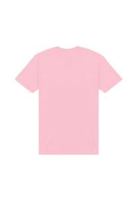 Korte roze katoenen T-shirt met korte mouwen en een ronde hals. De stof lijkt zacht, zonder zichtbare patronen of graphics.
