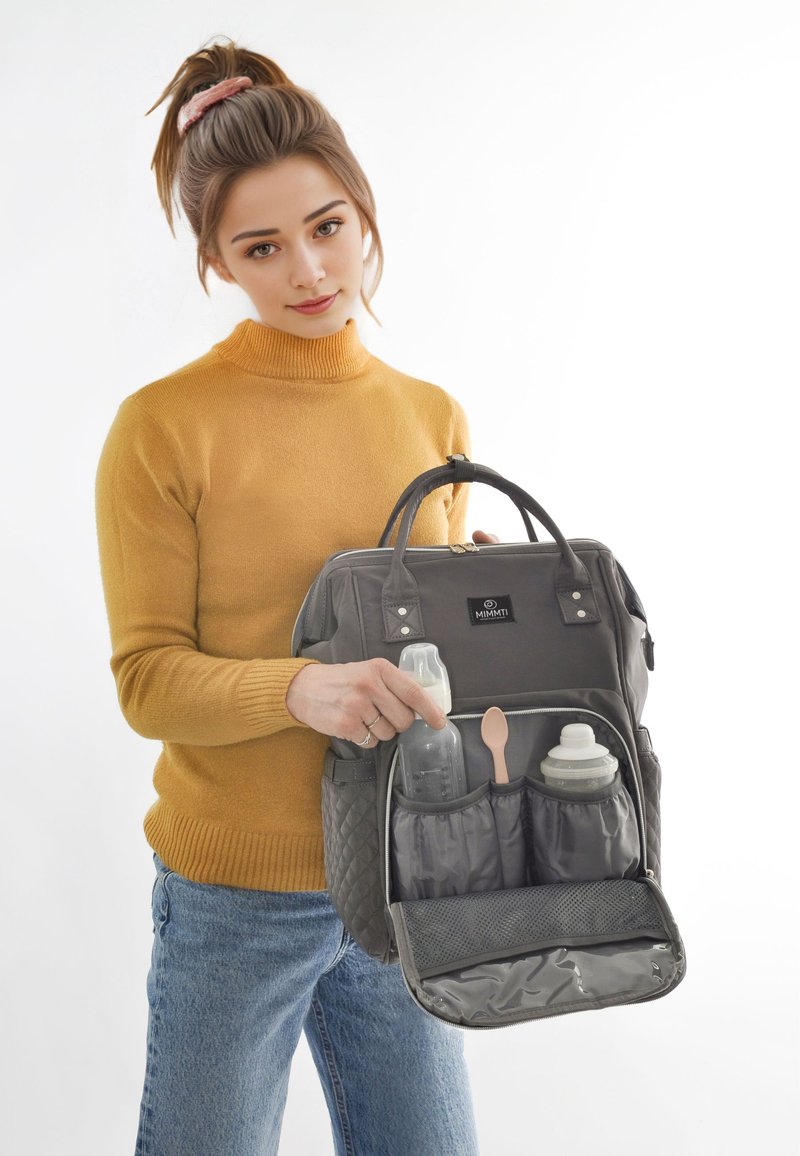 Mimmti DIAPERBAG BACKPACK MIMMTI | BABY BAG | NURSING BAG - Borsa fasciatoio - grey