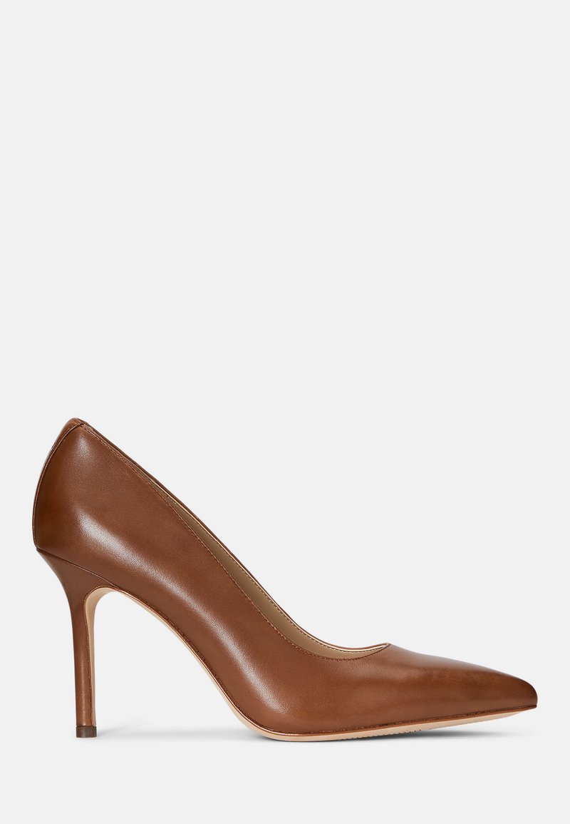 Lauren Ralph Lauren - LINDELLA II BURNISHED LEATHER PUMP - Klasikiniai aukštakulniai - deep saddle tan, Padidinti