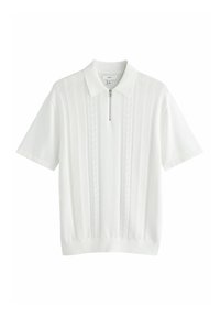 REGULAR FIT-SHORT SLEEVE POINTELLE QUARTER  - Pikeepaita - white