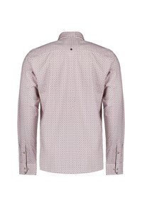 Langärmliges Hemd in Hellrosa mit einem Diamantmuster. Verfügt über einen klassischen Kragen, Knopfverschlüsse an den Manschetten und ein kleines Knopfdetail auf der Rückseite.