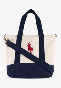 Polo Ralph Lauren PLAYER TOTE UNISEX - Shoppingväska - white/newport navy