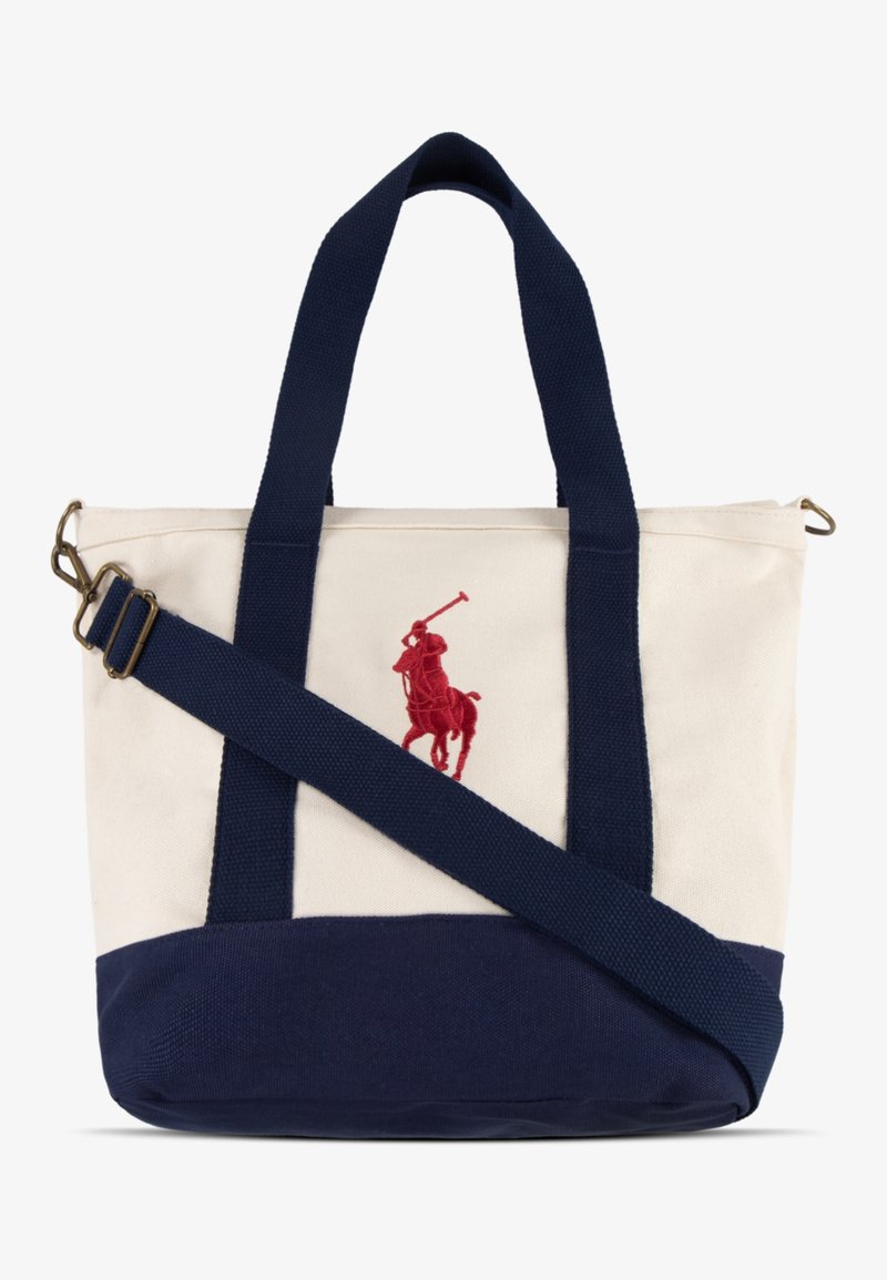 Polo Ralph Lauren PLAYER TOTE UNISEX - Shoppingväska - white/newport navy