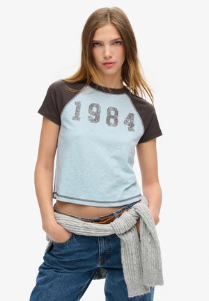 Superdry & Co T-shirt imprimé - blue fog dark chocolate brown