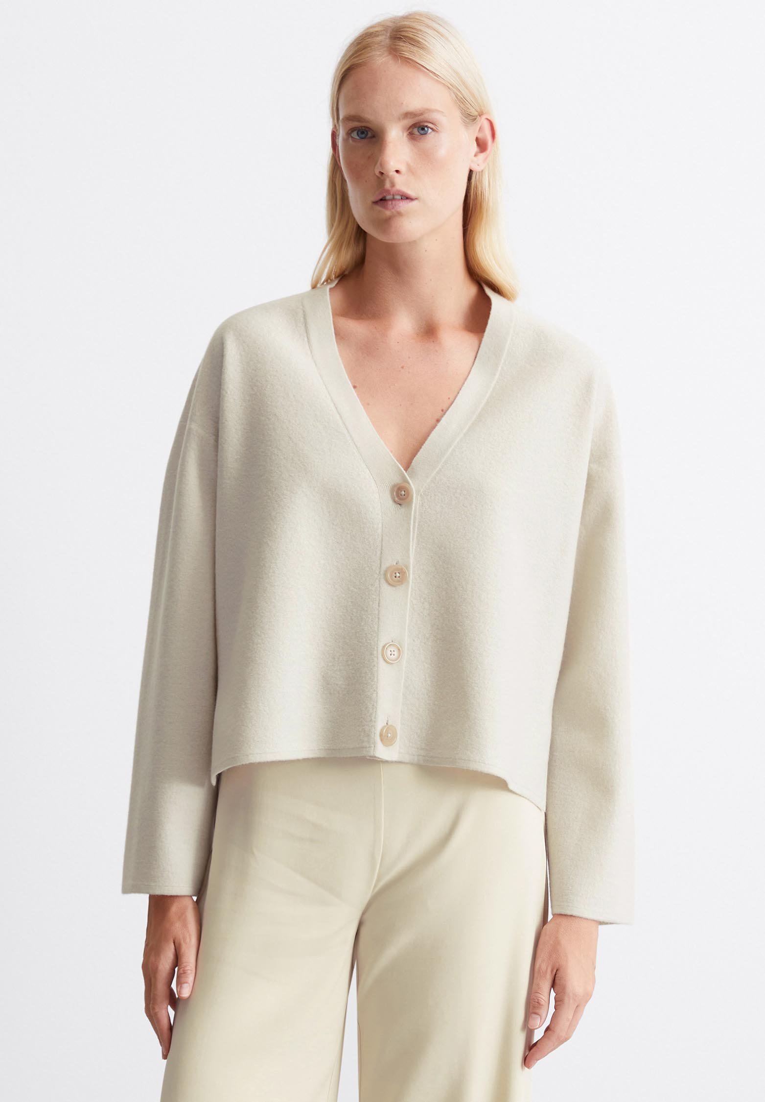 V Neck Marco Polo Damen Strickmantel Alpaca Wool Strickjacke Marco