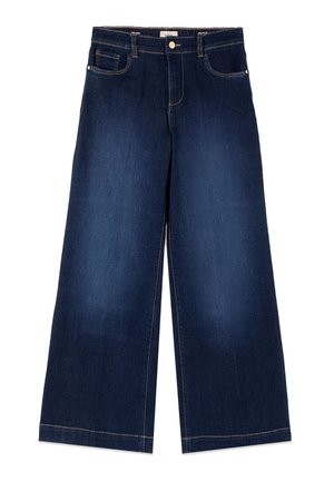 Oltre, JEANS WIDE LEG A LAVAGGIO SCURO - Wide Leg - blu