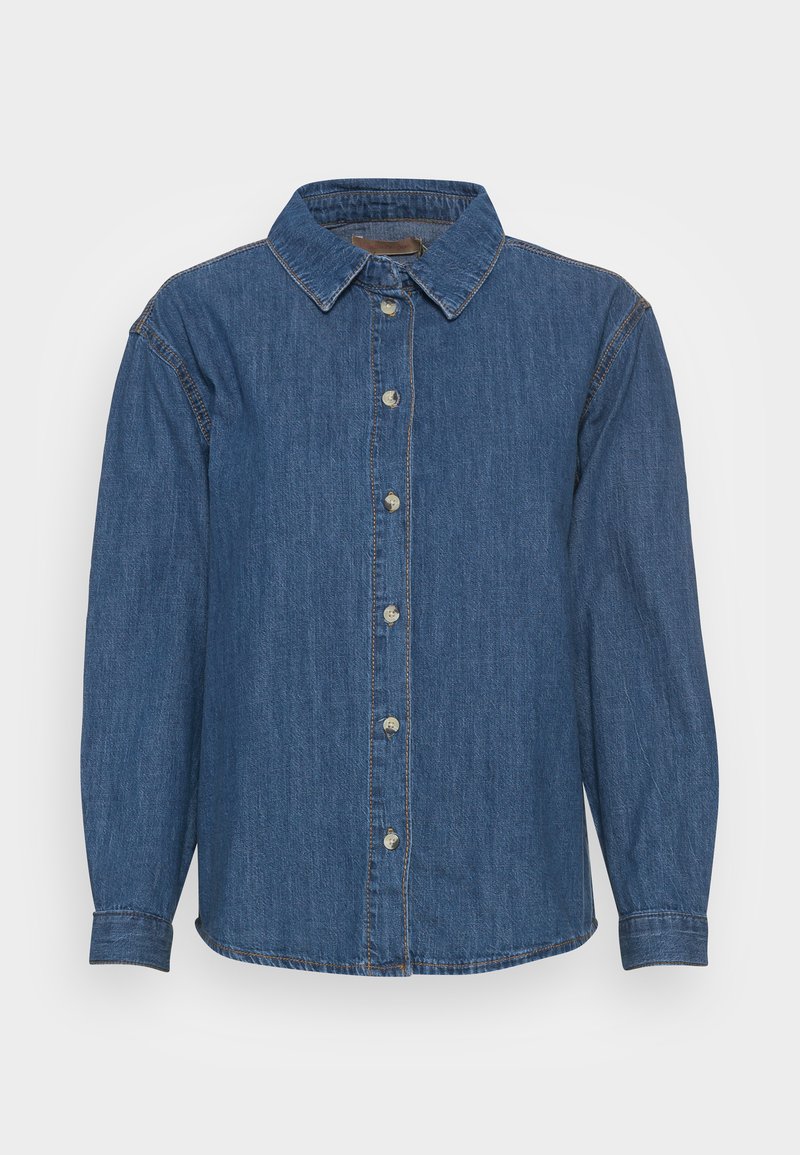 Denim Project Overhemdblouse donkerblauw denim Denim Project Overhemdblouse donkerblauw denim