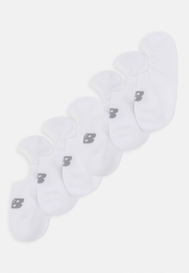 Sosete albe până la gleznă, cu un design fără cusături, având un logo gri pe lateral. Materialul pare a fi moale și ușor. Setul conține șase perechi.