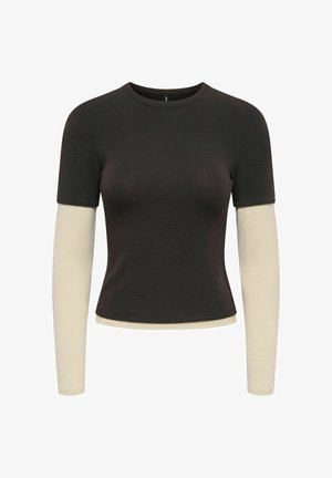 ONLY, TOP ONLDUBLA TOP - Langarmshirt - chocolate torte