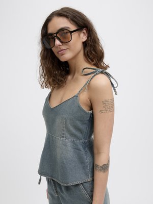 JXTUVA TOP - Blouse - medium blue denim