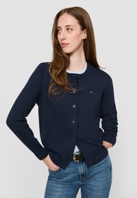 Tommy Hilfiger STITCH CREW NECK CARDI - Adīta jaka - dark night navy