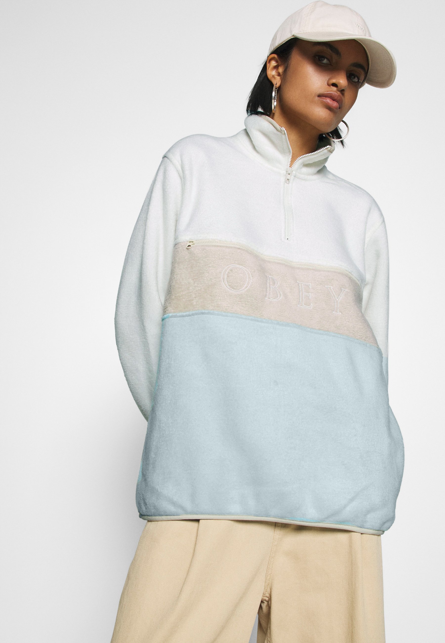 obey half zip sweatshirt