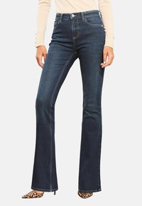 PETITE FIT  - Bootcut jeans - dark blue wash