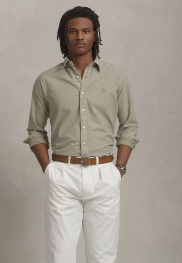 CUSTOM FIT MINERAL DYED OXFORD SHIRT - Shirt - olive4