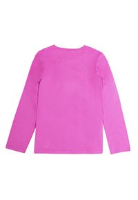 Langärmliges Shirt in leuchtendem Pink, aus weichem Stoff, mit Rundhalsausschnitt und regulärer Passform, mit glatter Textur.