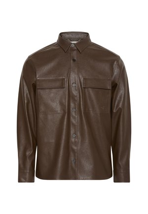 Calvin Klein Jeans, EASY OVERSHIRT - Μπουφάν από συνθετικό δέρμα - brown cork