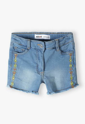 WITH EMBROIDERY - Jeansshorts - blue denim