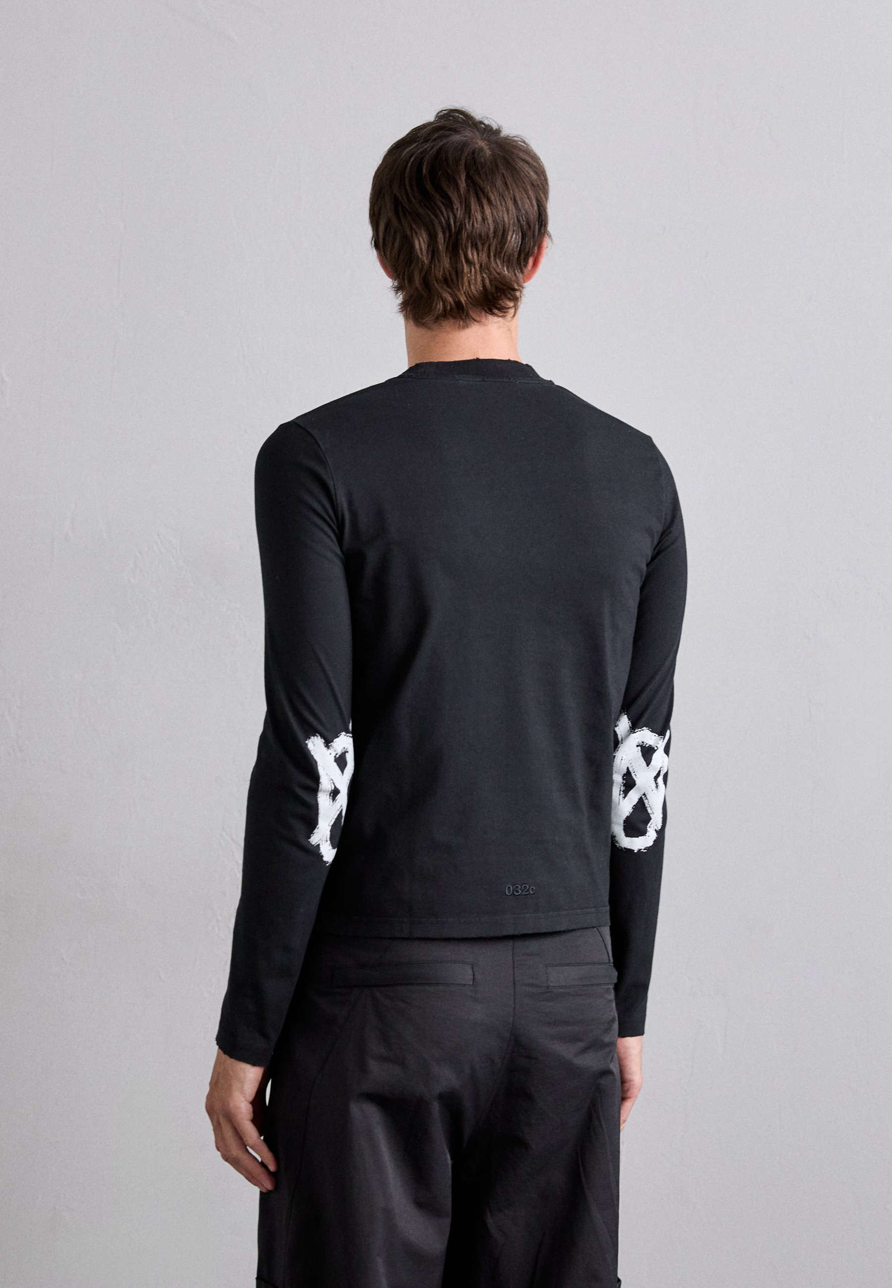 032c TIGHT LONGSLEEVE - Long sleeved top - faded black/black