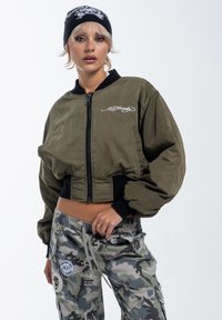 Ed Hardy CITY NIGHT CROPPED  - Bomberjacka - green
