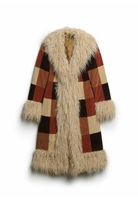 PATCHWORK LONG AFGHAN  - Wintermantel - brown patchwork cord