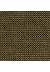Olivgrüner Strickstoff mit einer strukturierten, gewebten Musterung, mittlerer Dicke und einem gleichmäßigen, subtilen Glanz.
