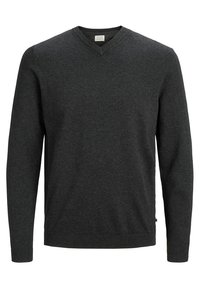 JJEBASIC V-NECK - Pullover - dark grey