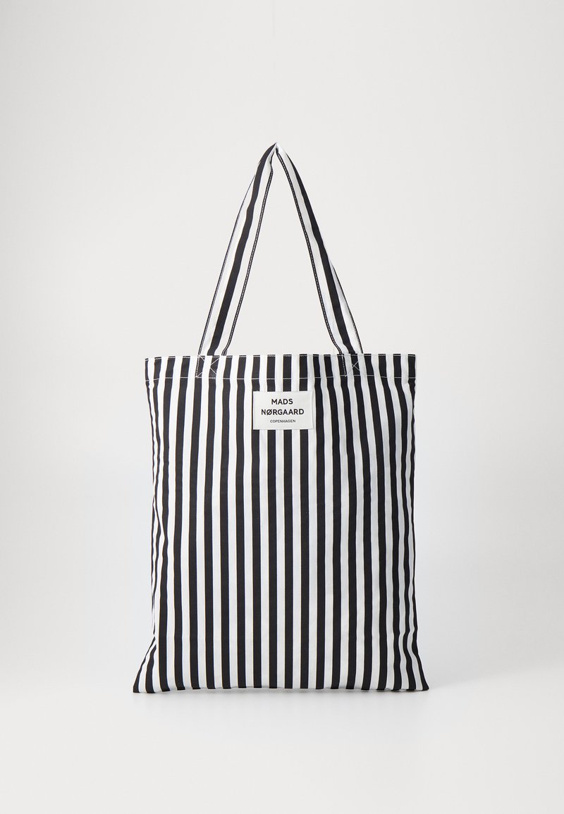 Mads Nørgaard SACKY ATOMA BAG - Tote bag - black beauty/white alyssum