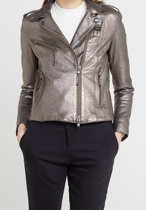Veste en cuir - metallic grey