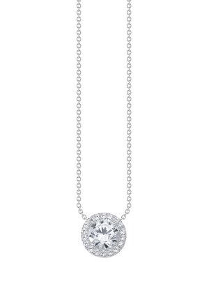 MIT HALO UND STEINEN - Halskette - silberfarben/weiß