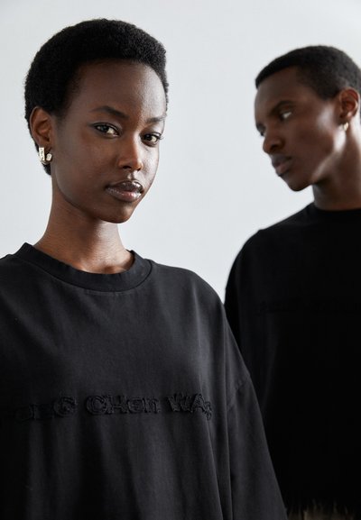 Feng Chen Wang TIE DYE LOGO - Print T-shirt - black/khaki