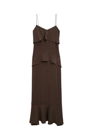 RUFFLED  - Robe longue - mottled dark brown