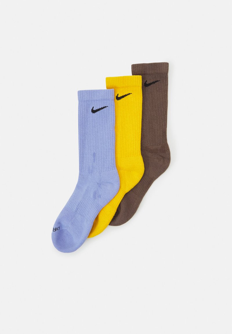 Nike Performance EVERYDAY PLUS CUSH CREW UNISEX 3 PACK - Meias desportivas - light thistleblack/yellow ochreblack/ironstone black