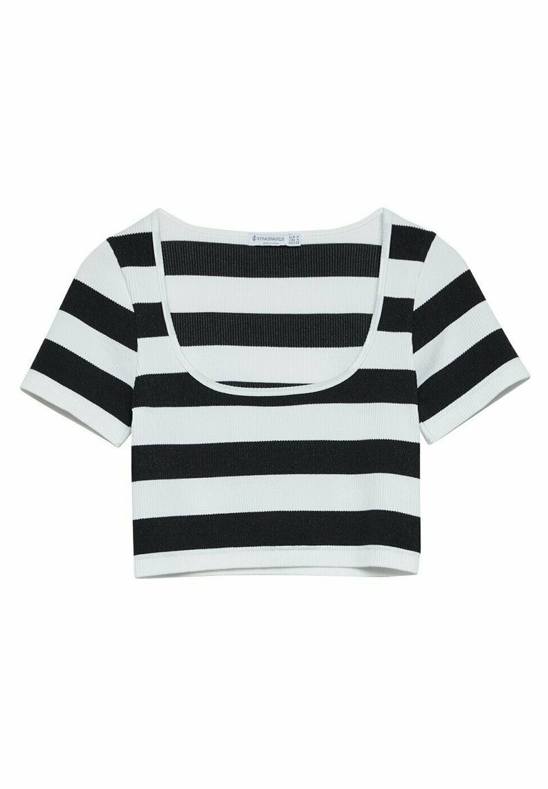 Damen T-Shirts | Stradivarius NAHTLOSES MIT KASTENFÖRMIGEM AUSSCHNITT T-Shirt print white/weiß - JX52240 Damen T-Shirts | Stradivarius NAHTLOSES MIT KASTENFÖRMIGEM AUSSCHNITT T-Shirt print white/weiß - JX52240