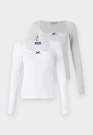 JXLELU BOW 2 PACK - Bluză cu mânecă lungă - bright white