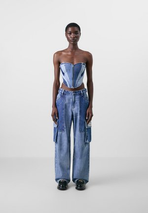 Karl Lagerfeld Jeans ATELIER BUSTIER - Topper - patchwork blue