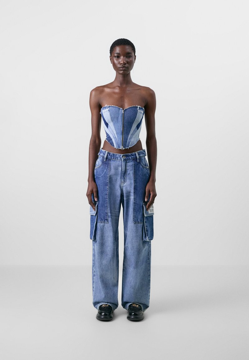 Karl Lagerfeld Jeans ATELIER BUSTIER - Top - patchwork blue