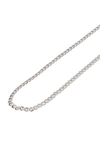 Hopeaketju on valmistettu hopeasta, ja siinä on soikeat lenkit, joilla on kiiltävä pinta. Ketju esittelee yhtenäisen tekstuurin ja johdonmukaisen muotoilun koko pituudeltaan.