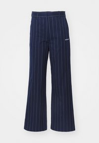 PINSTRIPE PANTS - Trousers - night indigo/off white