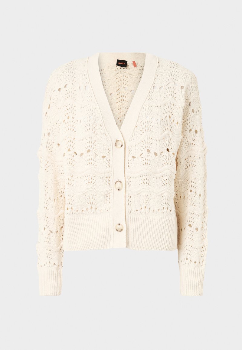BOSS FAMON - Cardigan - open white/white - Zalando