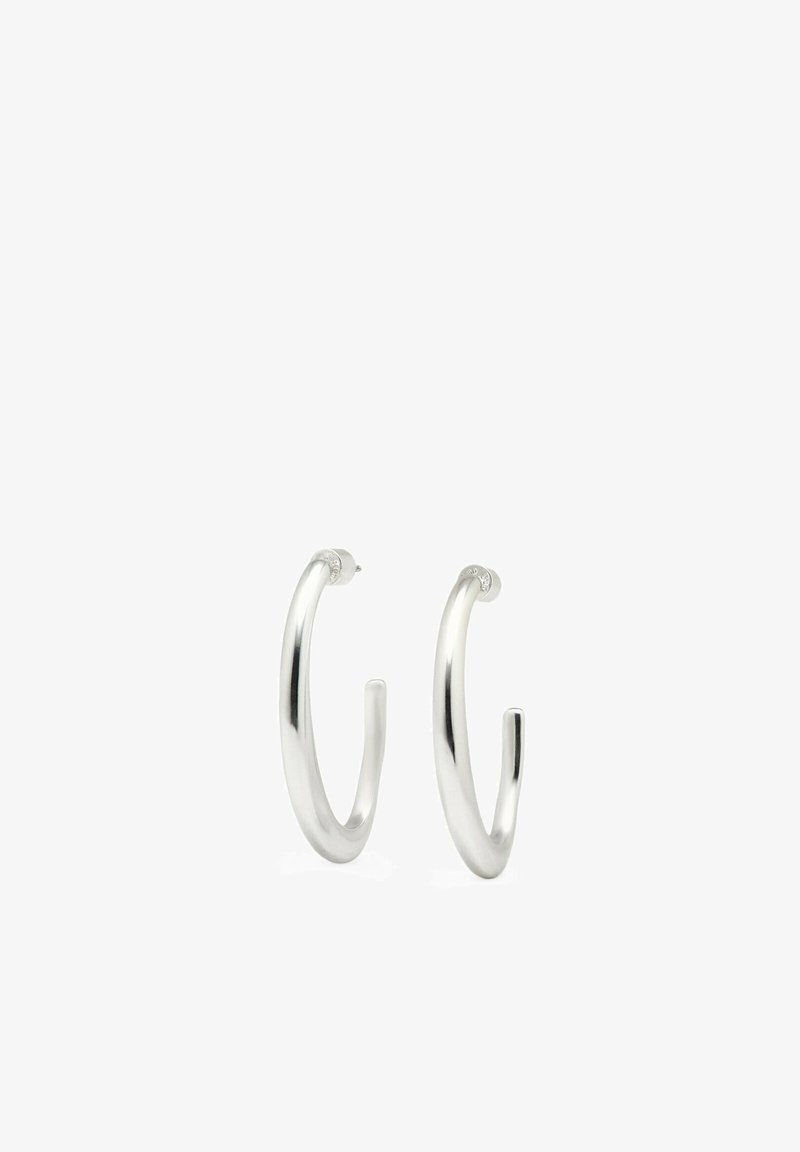 Massimo Dutti THIN HOOP - Náušnice - silver coloured